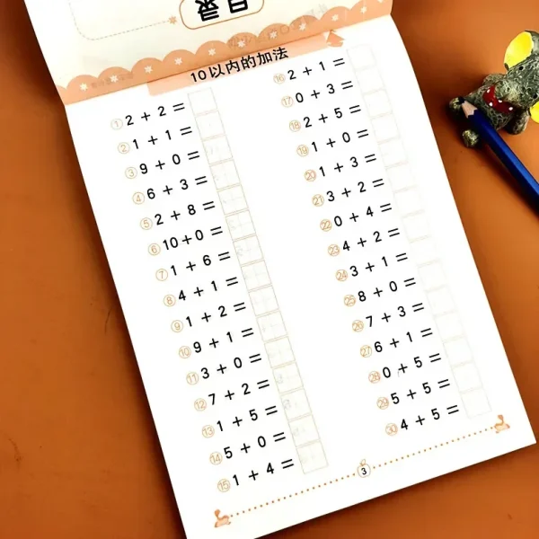 10/50/100 Mathematics Textbook Addition Subtraction Card Teaching for Kids Children Kindergarten Early Education Exercise Book - Image 3