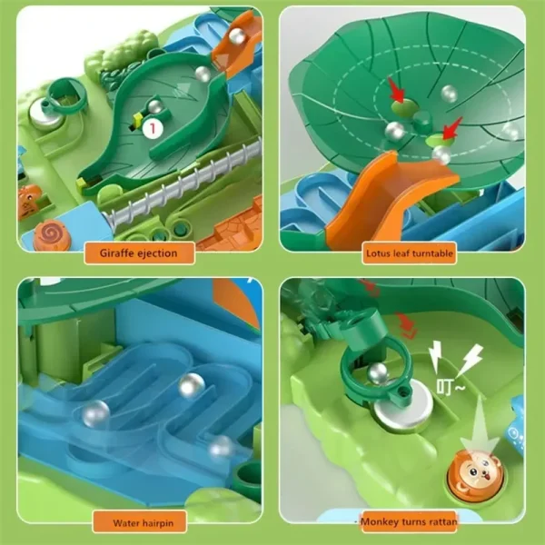 Jungle Crossing Adventure Ball Ball Track Desktop Game Puzzle Toy 3-6 Year Old Boys Pinball Maze - Image 4