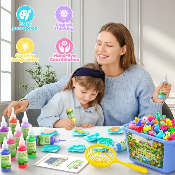 Magic Water Elf Toy Kit,Aqua Fairy Water Gel Kit with 20 Magic Gels, 12 Sea forest Creature Molds,Art & Crafts DIY STEM for Kids - Image 4