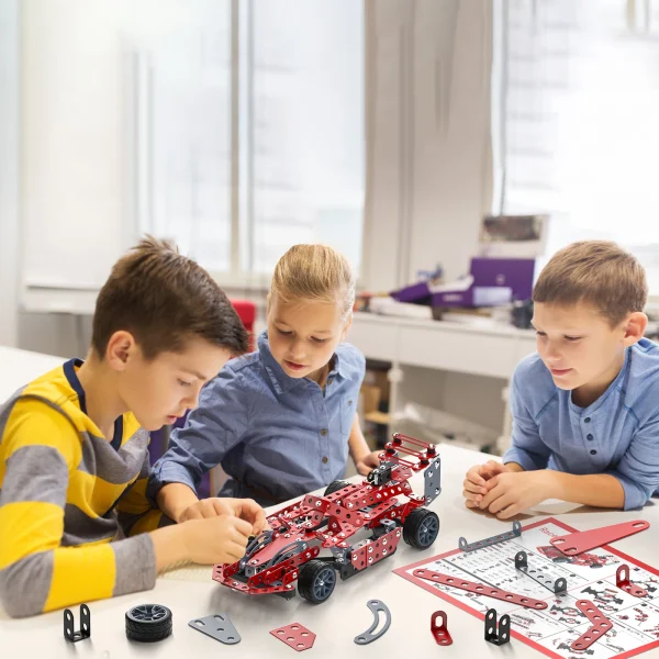 Alloy Metal Model Racing Car Set for Kid 6+ Years Old,STEM Project,Assembly Educational Building Block, Birthday Christmas Gift - Image 2